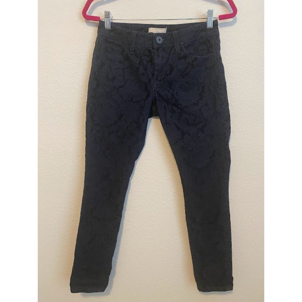 BANANA REPUBLIC Women's Dark Blue Floral Denim Skinny Jeans Pants Size 26